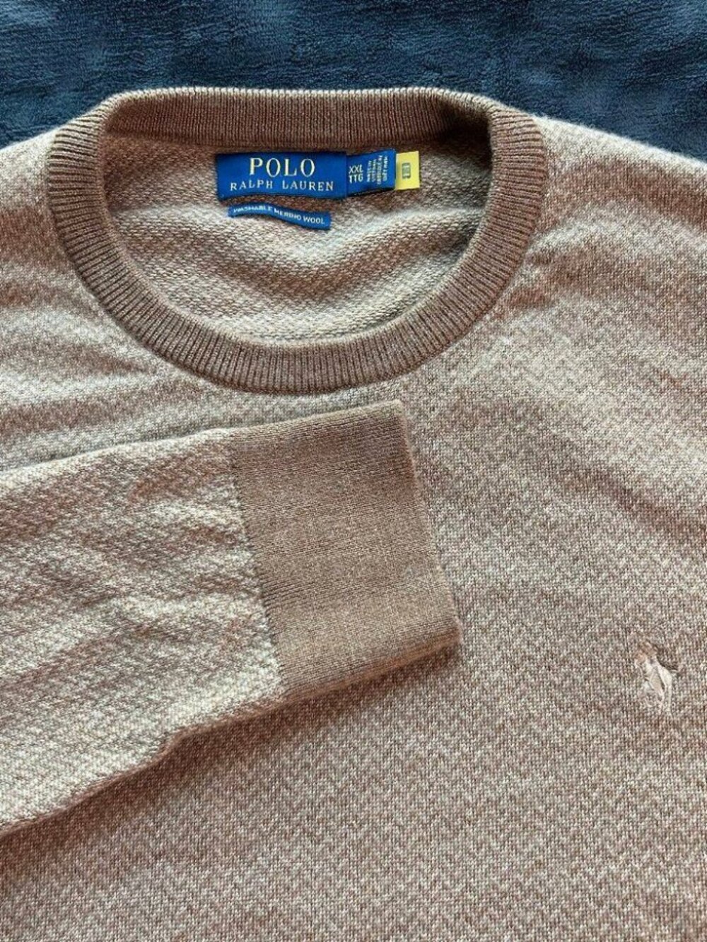 Polo Ralph Lauren Washable Merino Wool Sweater XXL Tan Heather Crew